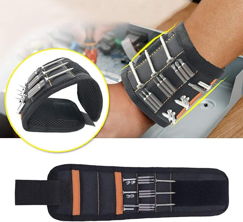 Brazalete magnético para sostener tornillos y herramientas
