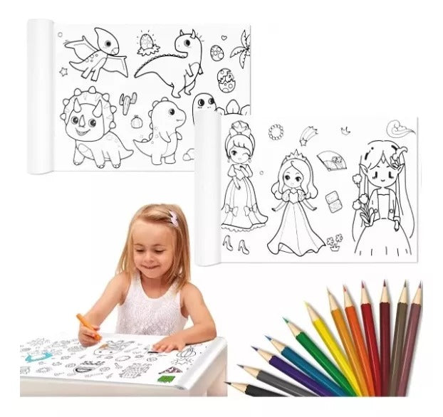 Rollo para colorear de 3 metros para niños