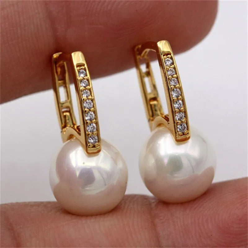 Aros de perla con circones