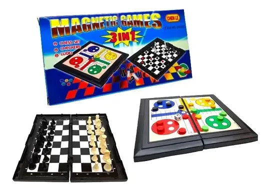 Mini tablero de ajedrez damas y backgammon plegable