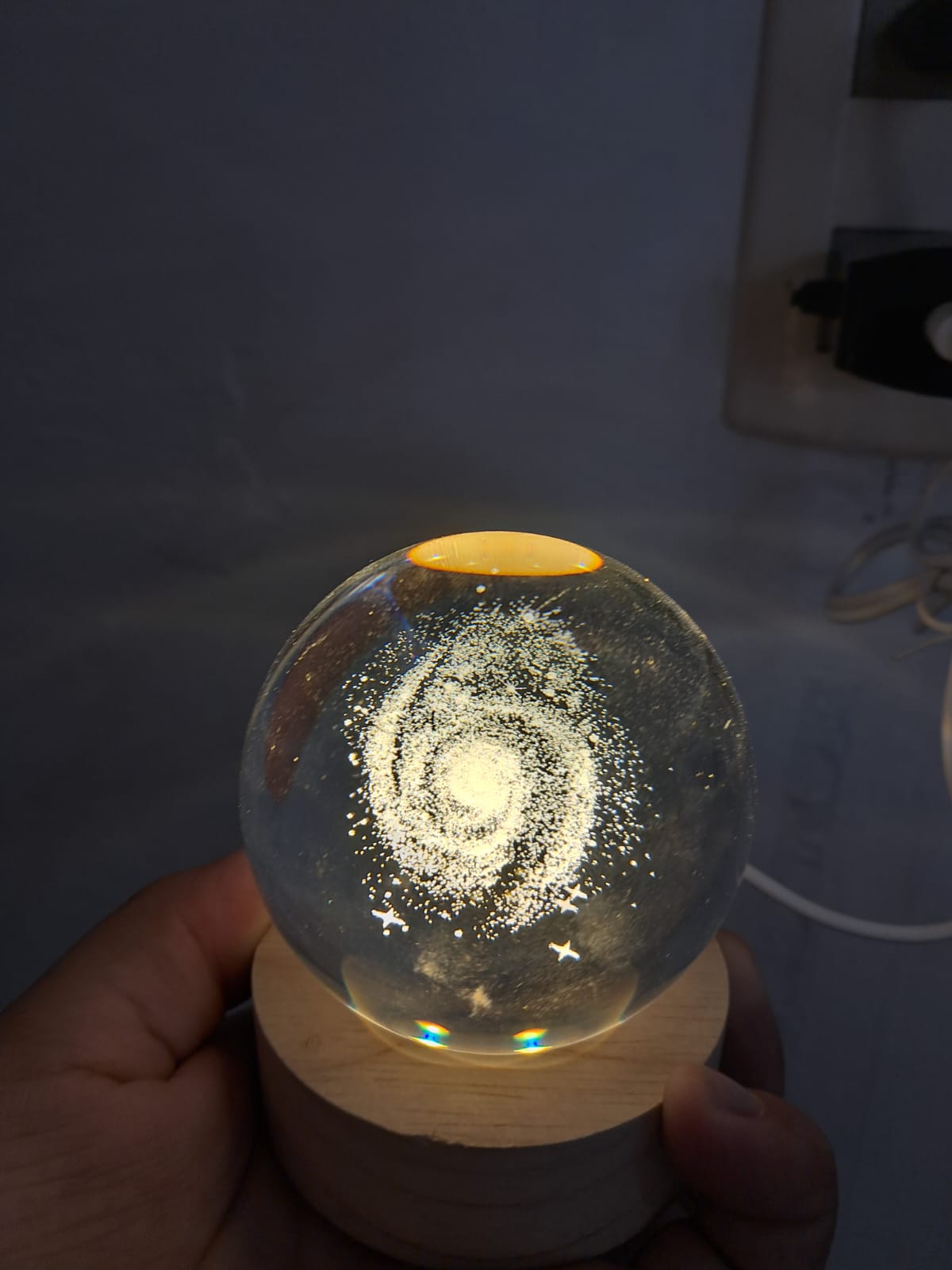 Esfera LED 3D de cristal de 6 cm
