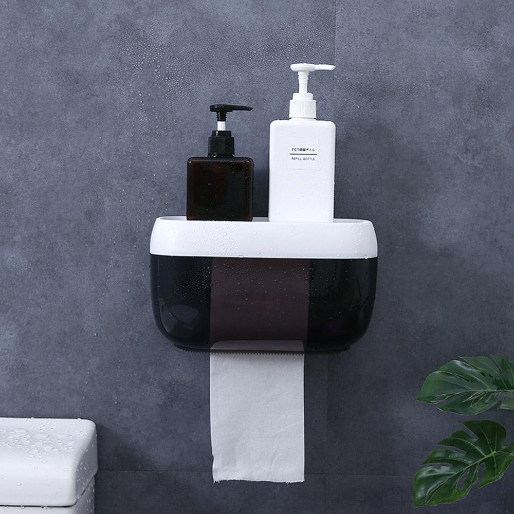 Porta papel higiénico con estante adhesivo