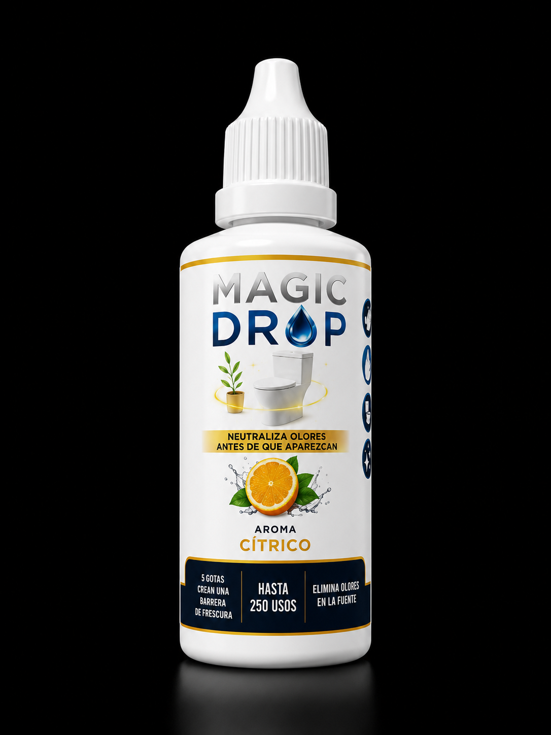 Magic Drop gotas antiolor para el inodoro, pack de 3 frascos de 30 ml
